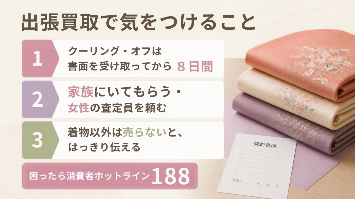 着物の出張買取で気をつけること